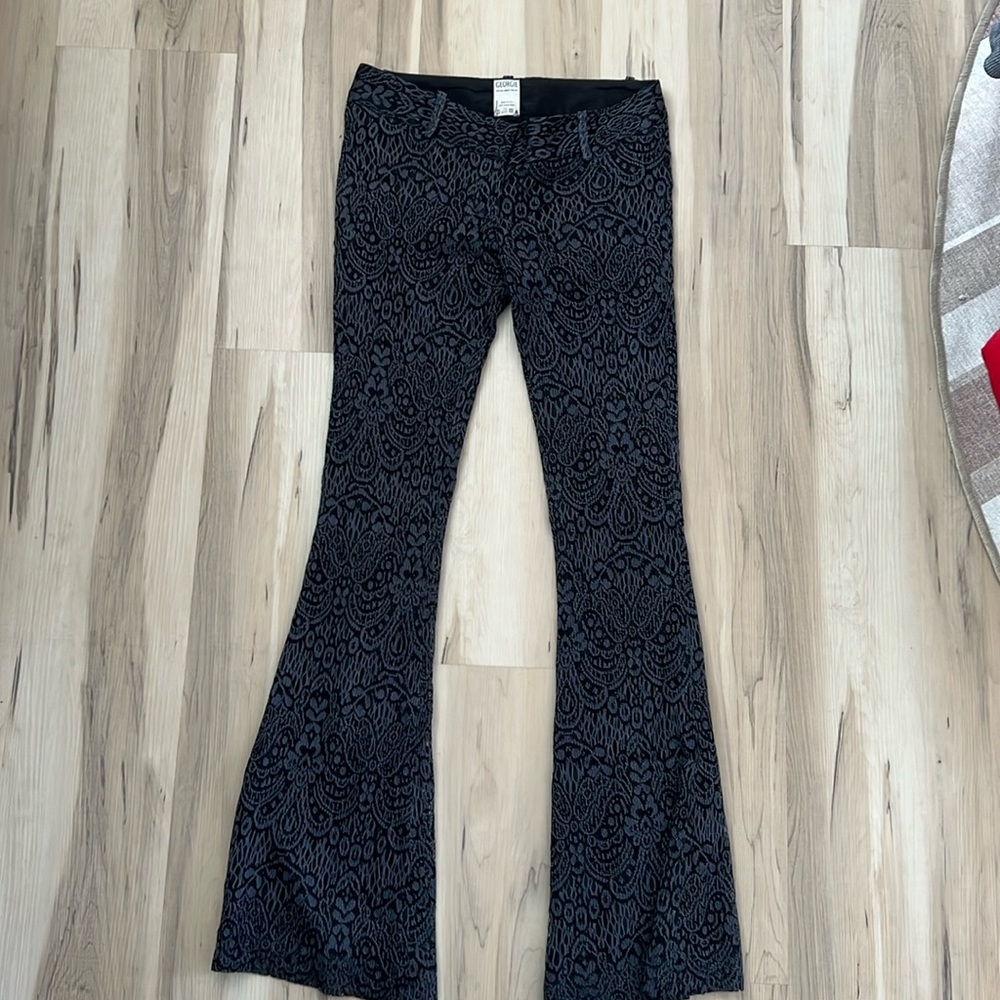 Georgie Pant made in USA pant . Lace 100% Lined . black /grey